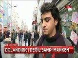 Bankamatiklerin önünde sahte para bozduran sarışın dolandırıcı