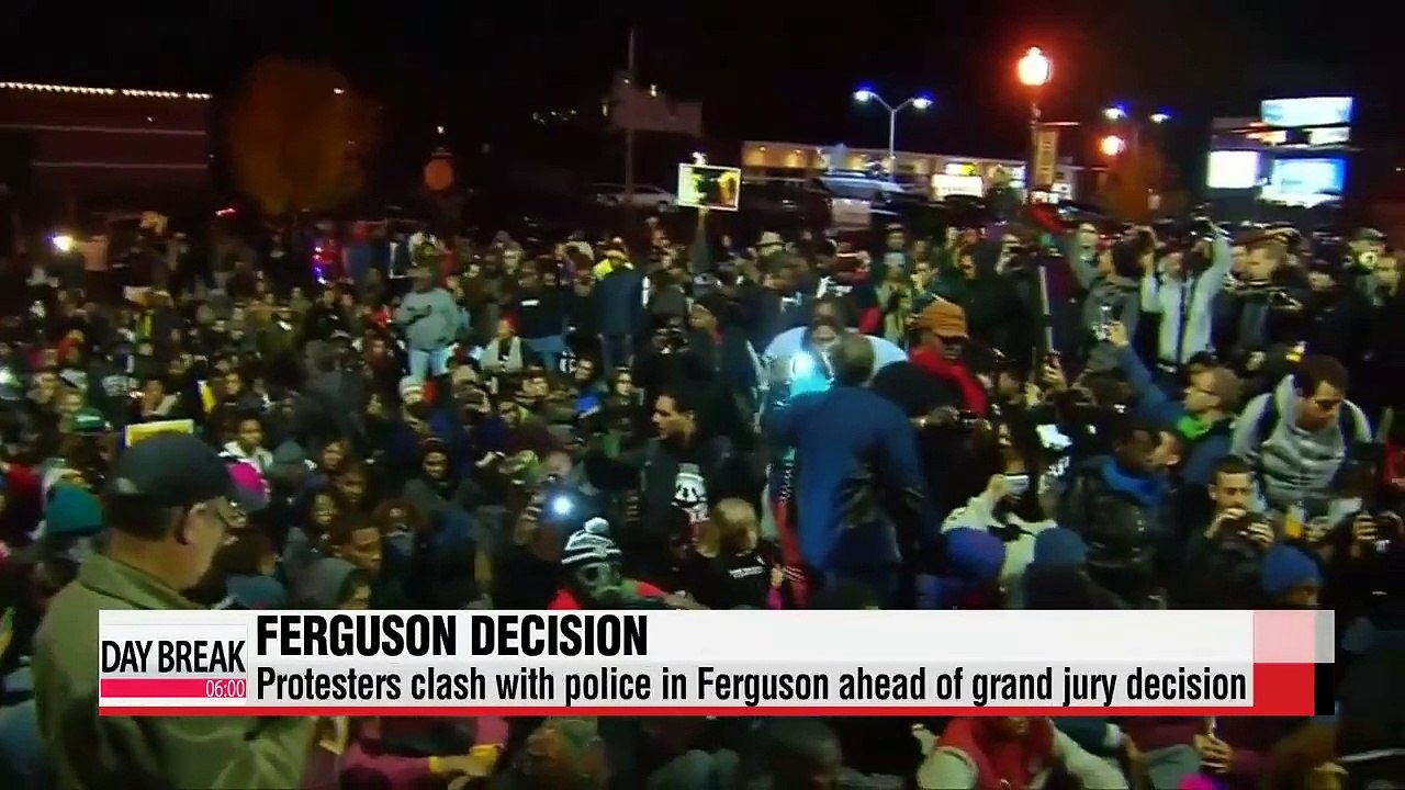 Protesters clash with police in Ferguson ahead of grand jury decision