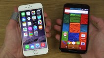 iPhone 6 iOS 8.2 vs. Moto X 2014 Android 5.0 Lollipop - Which Is Faster  (4K)