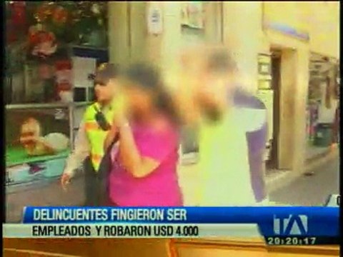 Roban 4 mil dólares al hacerse pasar por trabajadores bancarios