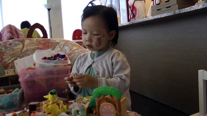 Girl And Sylvanian Families Rabbit