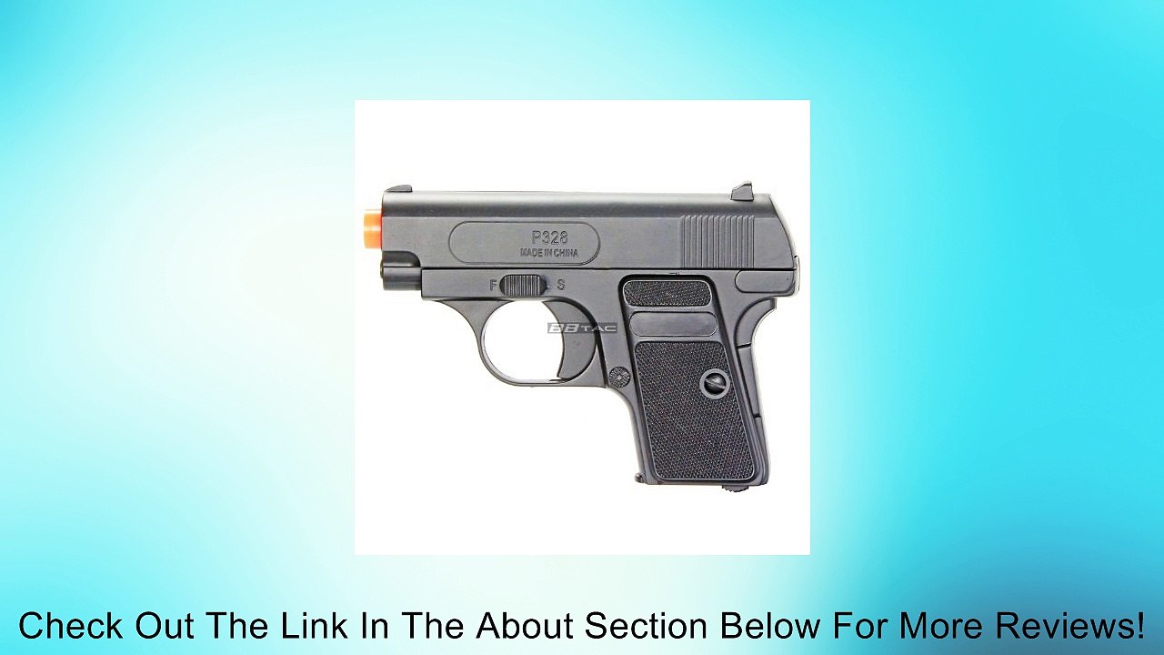 BBTac 618 110 FPS Spring Concealable Airsoft Gun with Storage Case, Black/Silver