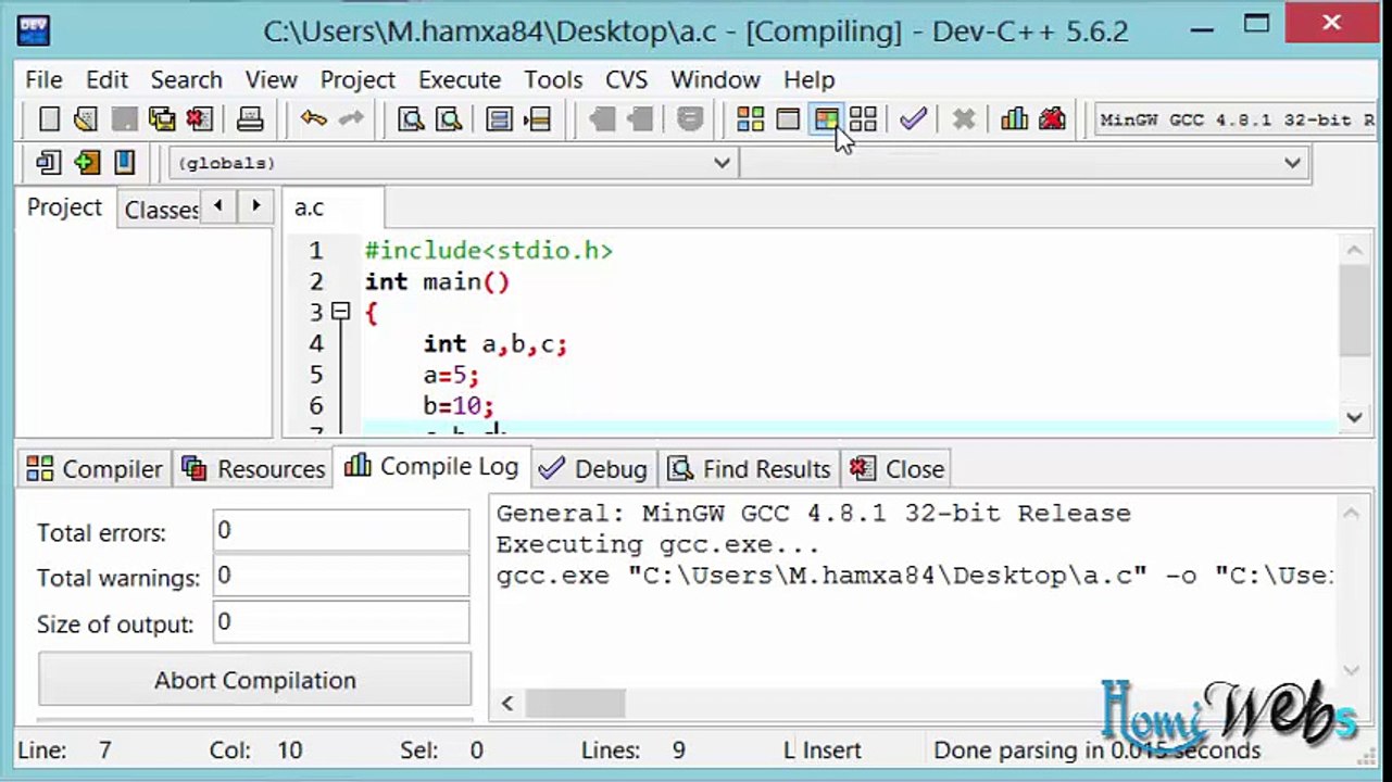 C-Language in Urdu & Hindi - 7- Arithmetic Operators | HomiWebs.com