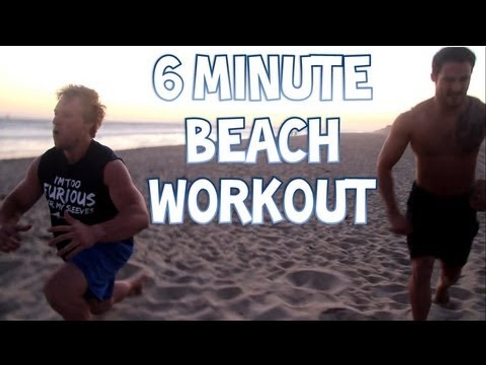 Intense 6 Minute Beach Workout (Ft. Chocolate Milk Chug) | Furious Pete