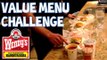 Eating the Wendy's Value Menu Challenge in 3 Min | Furious Pete