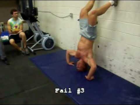 55th Handstand Pushup FAIL | Furious Pete