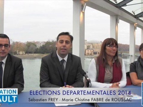 HERAULT - 2014 - Sébastien FREY et Marie Christine FABRE de ROUSSAC candidats de GENERATION HERAULT par Didier DENESTEBE