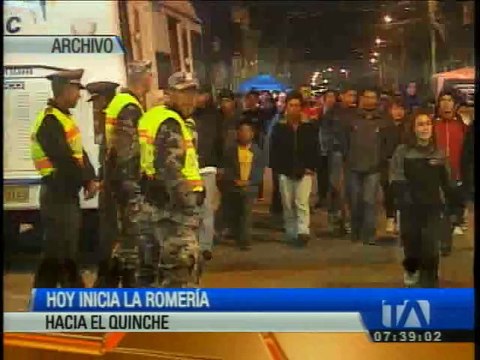 Operativo de seguridad listo para la peregrinación al Quinche