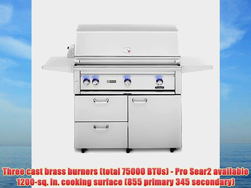 Lynx L42PSFR2LP Propane Gas GrillOn Cart with Pro Sear Burner and Rotisserie 42Inch