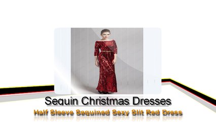Long Sequin Christmas Dresses Online