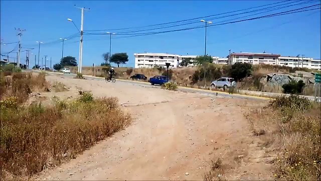 Chien fou qui se prend pour un BMX : joli saut mais réception difficile!