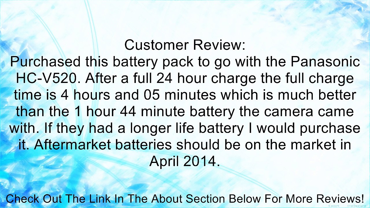 Panasonic VW-VBT380 Lithium-Ion Battery Pack (Black) Review