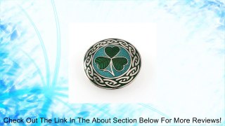 Handmade Fine Glass Enamelled Shamrock Celtic Rhodium Plated Green Brooch Review