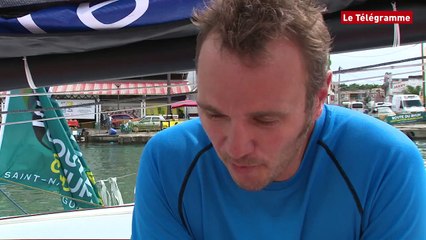 Route du Rhum. L'arrivée de Bertrand Delesne sur Teamwork