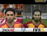 PES 15 - FIFA 15 Galatasaray Oyuncu Yüzleri Karşılaştırması