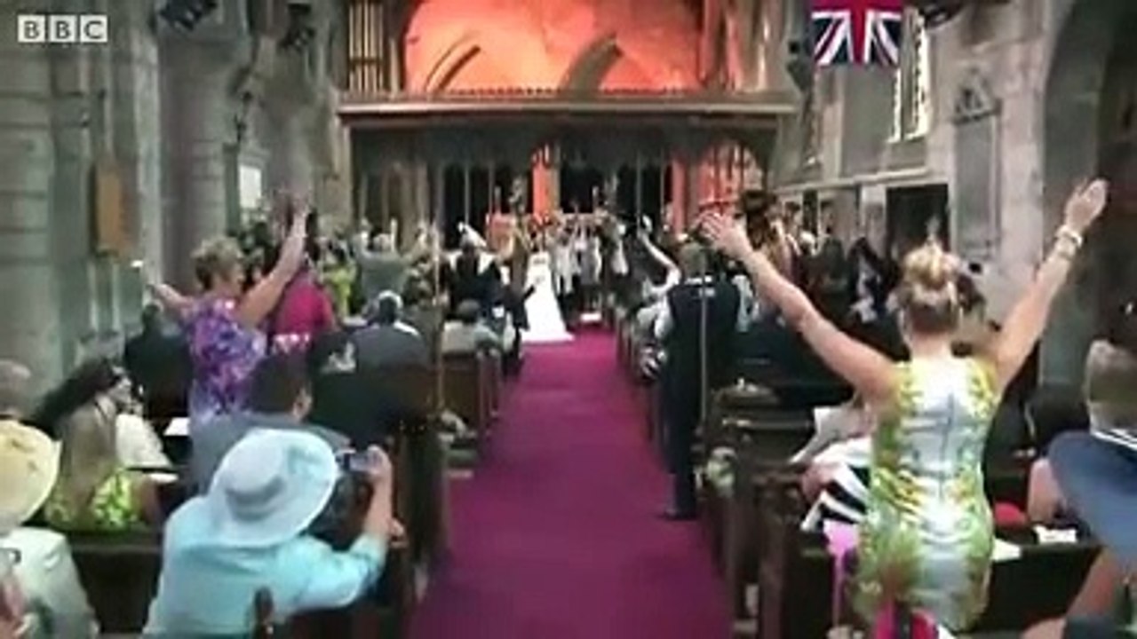 Blyth vicar leads wedding flash mob disco dance