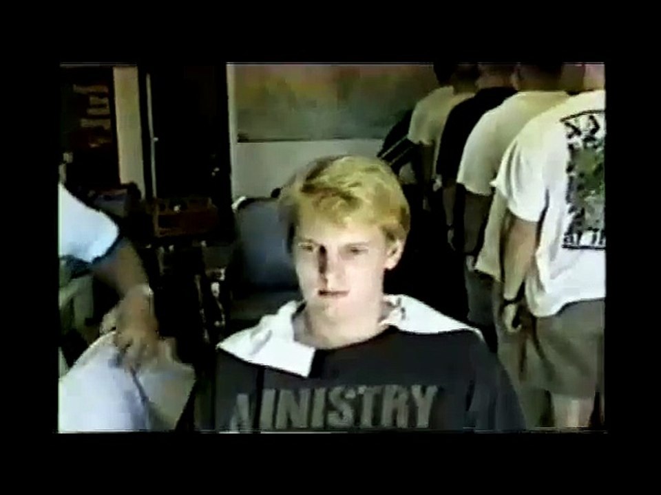 blonde recruit gets clipper haircut