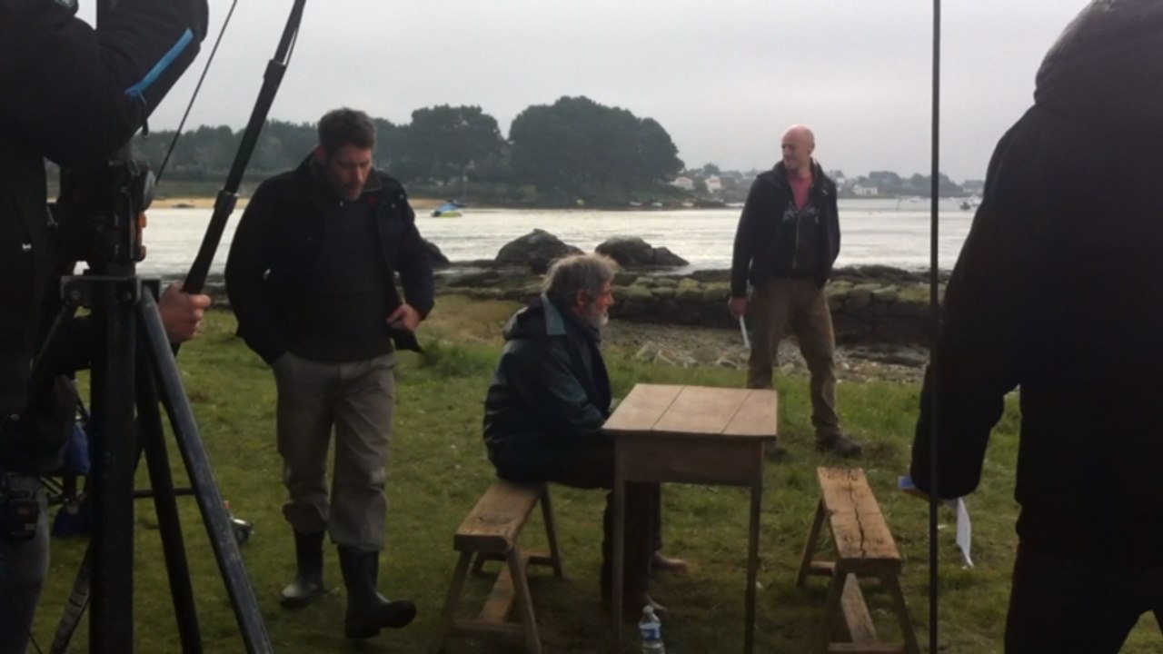Gérard Lanvin en tournage d'un film à Saint-Cado