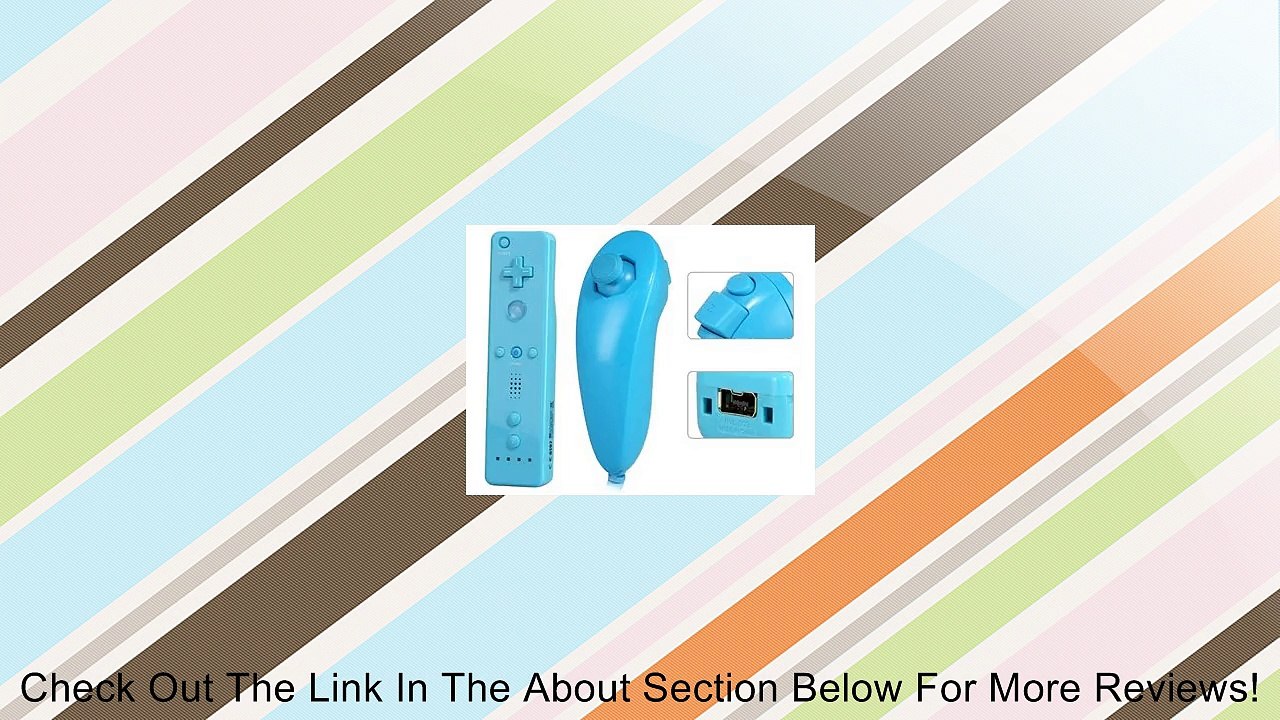 Controller with Nunchuk Accessory Attachment for Wii (Blue)