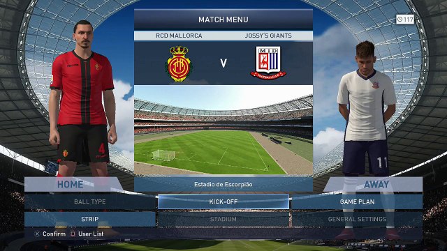 PS4 - PES 2015 - myClub - Division 12 - Jossy's Giants vs RCD Mallorca