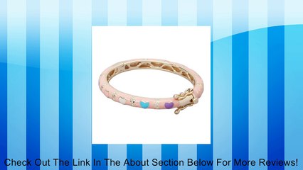 GoldTone Pink Multi Color Enamel Hearts Toddler Kids Girls Bangle Bracelet 42mm Review