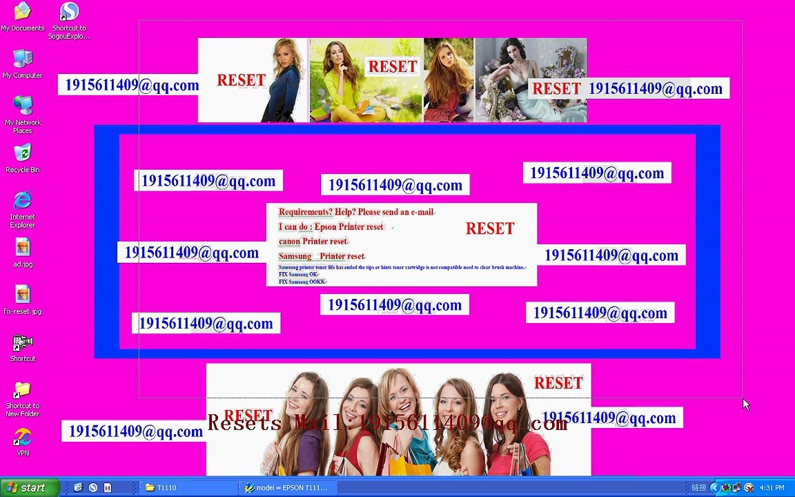 RESET EPSON Resets T1100-T1110 Adjustment Program resetter