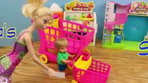 Frozen Disney Elsa and Shopkins with Frozen Kids Alex Shopping Cleans Barbie
