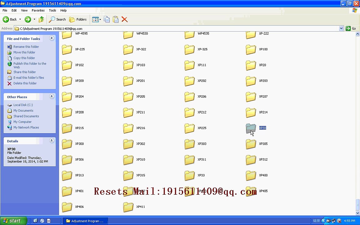 RESET EPSON Resets XP30 Adjustment Program resetter