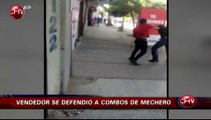 Vendedor de zapatos se defendió a combos de mechero que entró a la tienda - CHV Noticias