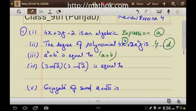 P_Math_Class 9_ Exr. Review 4_ Q.1
