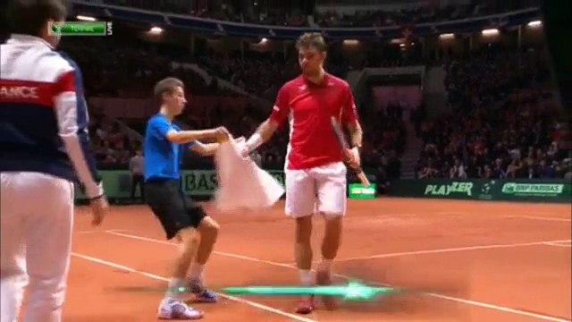 Jo-Wilfried Tsonga vs Stan Wawrinka 1-3 [Davis Cup] Final Highlights