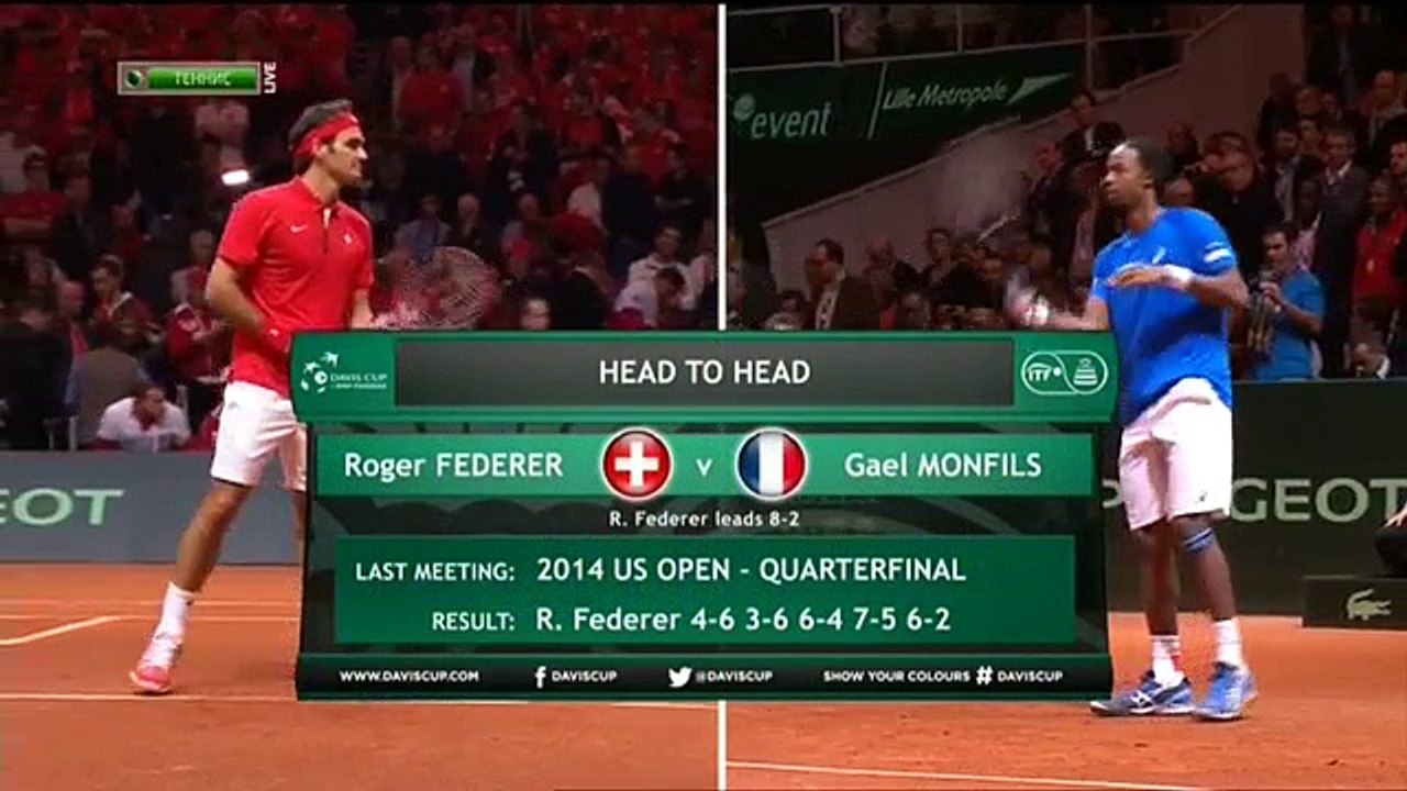 Gael Monfils vs Roger Federer 3-0 [Davis Cup] Final Highlights