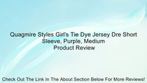 Quagmire Styles Girl's Tie Dye Jersey Dre Short Sleeve, Purple, Medium