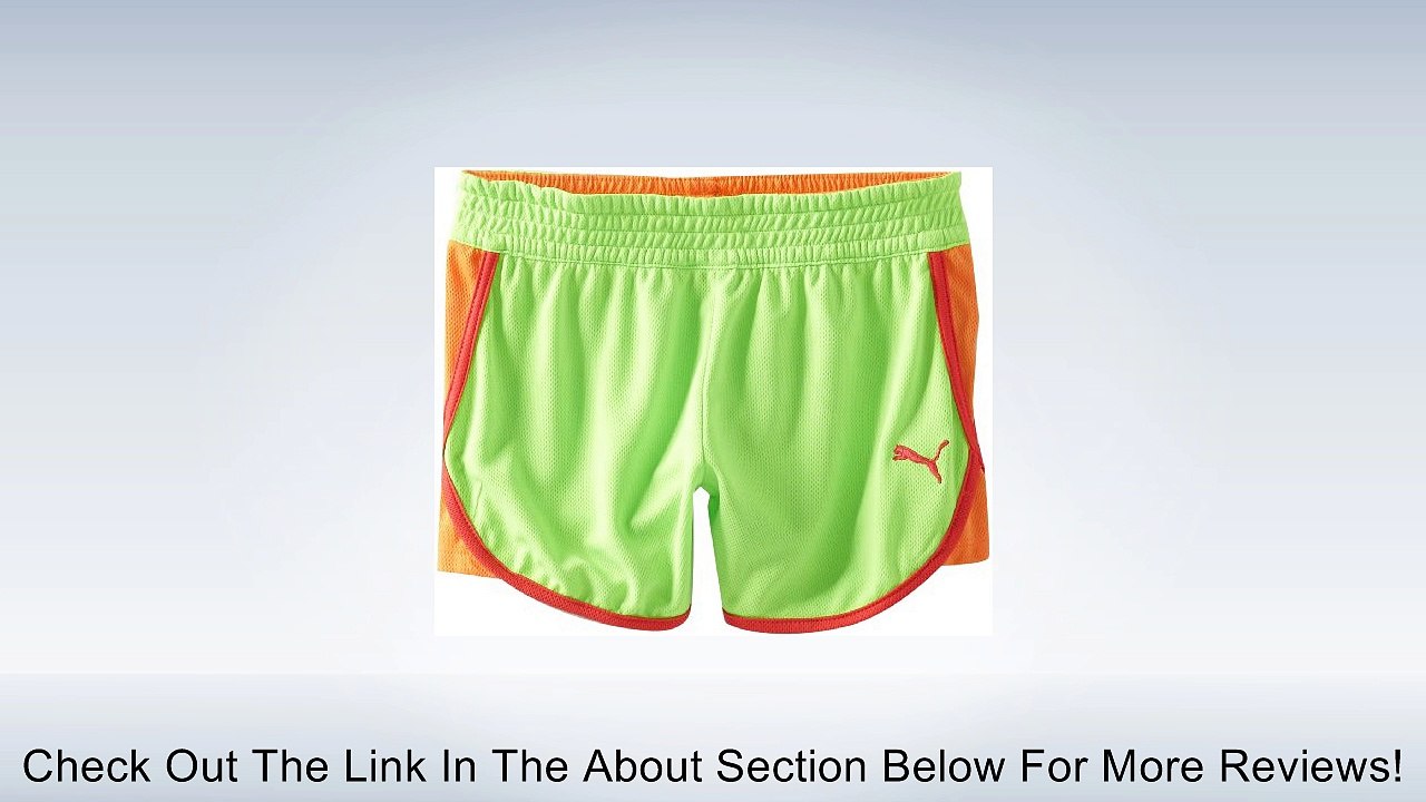 PUMA Big Girls' Criss Cross Short, Green Gecko, Small Review