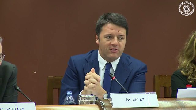 Roma - Intervento di Matteo Renzi nella sede di Confindustria (21.11.14)
