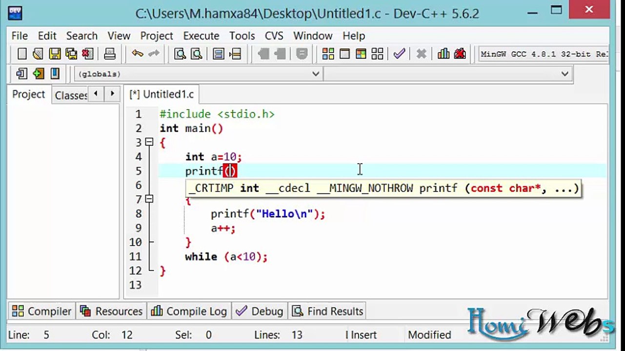 C-Language in Urdu & Hindi - 14. do while loop | HomiWebs.com