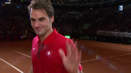 La réaction de Roger Federer après la victoire