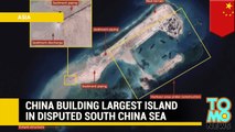 South China Seas territorial disputes - China building massive island at Fiery Cross Reef.