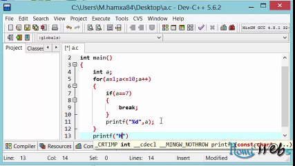 C-Language in Urdu & Hindi - 22 - break and continue | HomiWebs.com