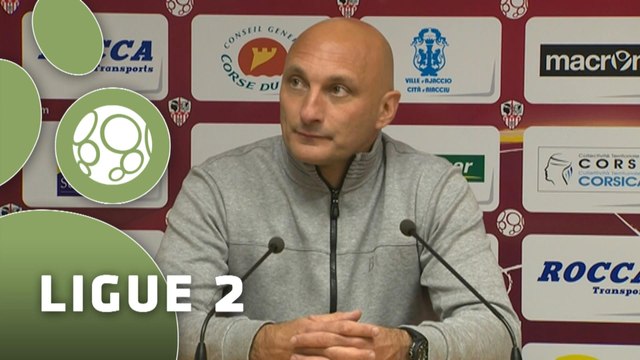 Conférence de presse AC Ajaccio - Angers SCO (1-1) : Olivier PANTALONI (ACAJ) - Stéphane MOULIN (SCO) - 2014/2015