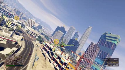 GAMEPLAY Grand Theft Auto V %28GTA 5%29- Escuela de Vuelo - Clase 9- Recoger Banderas