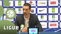 Conférence de presse Havre AC - FC Sochaux-Montbéliard (1-1) : Erick MOMBAERTS (HAC) - Olivier ECHOUAFNI (FCSM) - 2014/2015