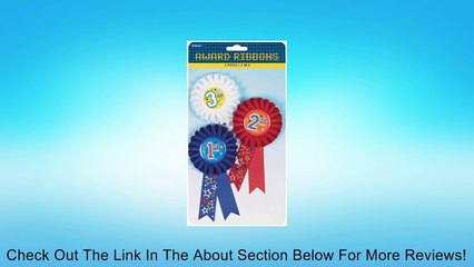 Award Ribbons 6" 3/Pkg-1st, 2nd & 3rd Place Review