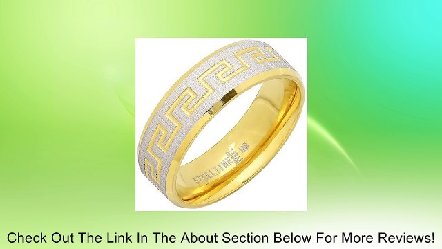 Men's Stainless Steel 18 K Gold Plated with Greek Key Design Ring, Size 11 Review