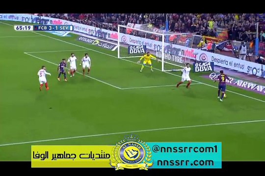 هدف الثالث لبرشلونة ضد اشبيلية عن طريق راكيتيش 3-1