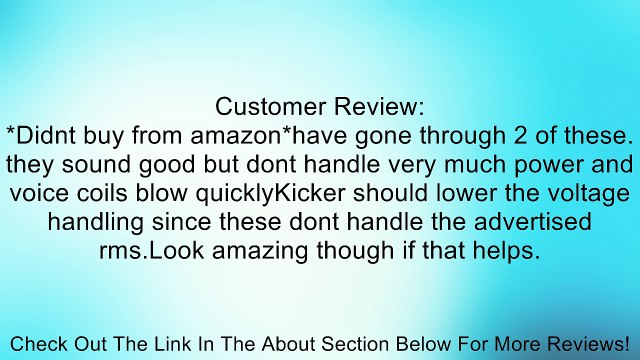 Kicker 40CWRT121 12 CompRT Car Subwoofer Review