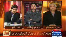 Masood Sharif Khan Khattak in Awaz on SamaaNews with Ali Haider (17 November, 2014) Part 1