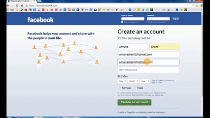 How to create a facebook account quickly