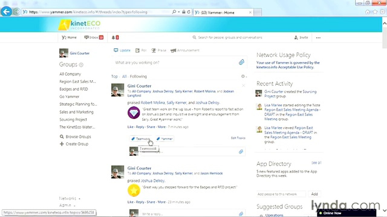 Yammer necessary lecture 41 topics