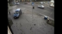 Lucky Pedestrians Barely Dodge Crash - Funny Videos at videotri